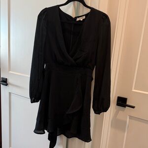 Honey Belle Elegant Black Long Sleeve Dress